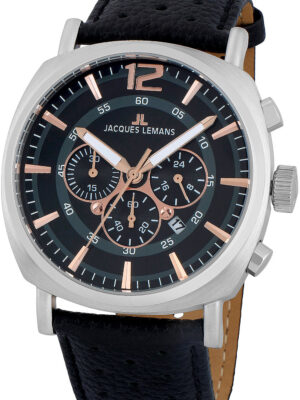 Jacques Lemans 1-1645I Lugano herenchronograaf 46 mm 10 ATM