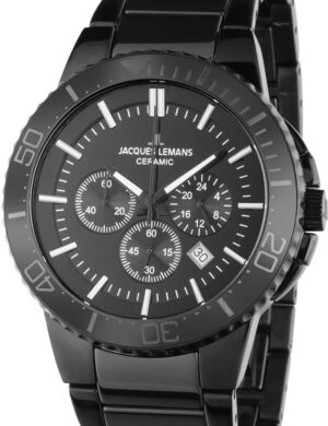 Jacques Lemans 1-2166B Colmar keramische heren chronograaf 43 mm 10ATM