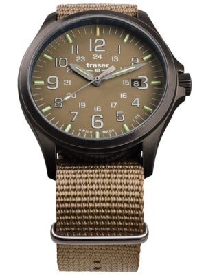 Traser H3 108631 P67 Officer GunMetal Khaki Heren 42 mm 10ATM