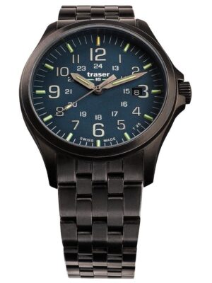 Traser H3 108739 P67 Officer GunMetal Blauw Heren 42 mm 10ATM