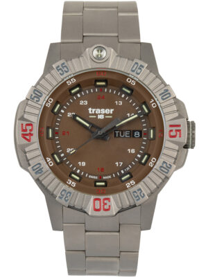 Traser H3 110668 tactisch bruin titanium herenhorloge 46 mm 20ATM