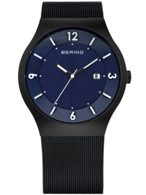 Bering Zonne-energie Watch Classic 14440-227 herenhorloge zwart blauw 40 mm