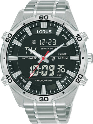 Lorus RW651AX9 analoog-digitaal chronograaf herenhorloge 46 mm 10ATM