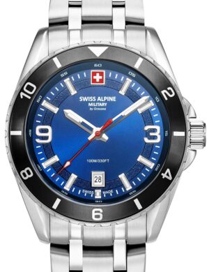 Swiss Alpine Military 7034.1136 herenhorloge Sierra zilverblauw 42 mm 10ATM