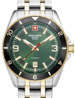 Swiss Alpine Military 7034.1148 herenhorloge Sierra tweekleurig zwart 42 mm 10ATM