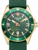 Swiss Alpine Military 7034.1814 herenhorloge Sierra goud groen 42 mm 10ATM