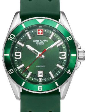 Swiss Alpine Military 7034.1834 herenhorloge Sierra zilvergroen 42 mm 10ATM