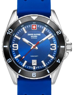 Swiss Alpine Military 7034.1836 herenhorloge Sierra zilverblauw 42 mm 10ATM