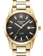 Swiss Alpine Military 7767.1117 dameshorloge Argos goud zwart 34 mm 10ATM