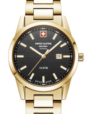 Swiss Alpine Military 7767.1117 dameshorloge Argos goud zwart 34 mm 10ATM