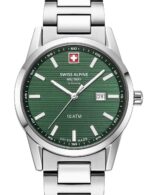 Swiss Alpine Military 7767.1134 dameshorloge Argos zilvergroen 34 mm 10ATM