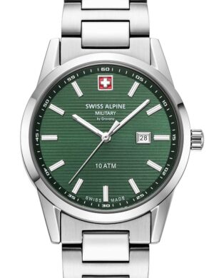 Swiss Alpine Military 7767.1134 dameshorloge Argos zilvergroen 34 mm 10ATM