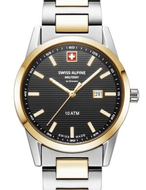 Swiss Alpine Military 7767.1147 dameshorloge Argos tweekleurig zwart 34 mm 10ATM
