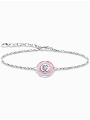Thomas Sabo A2143-691-9-L19V Zilveren armband met. roze hanger