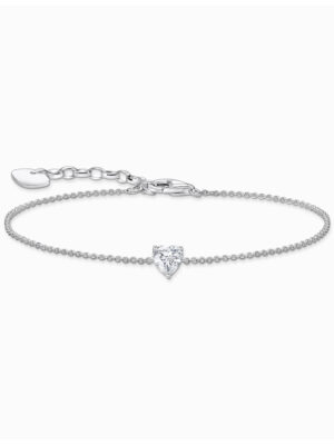 Thomas Sabo A2157-051-14-L19V Zilveren armband met. witte zirkonia Herz