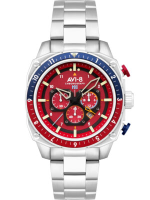 AVI-8 AV-4100-22 herenhorloge Hawker Hunter dubbele tijd chronograaf 43 mm 5ATM