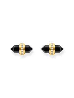 Thomas Sabo H2281-177-11 Gouden oorknopjes m. zwarte onyx