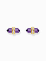 Thomas Sabo H2281-414-13 Gouden oorknopjes m. violette onyx