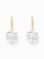 Thomas Sabo H2287-414-14 Vergulde bungeloorbellen m. grote witte zirkonia