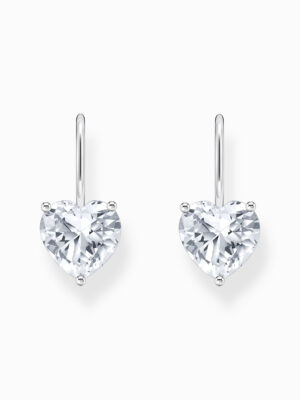Thomas Sabo H2288-051-14 Zilveren oorbellen met hangertje. hart van witte zirkonia