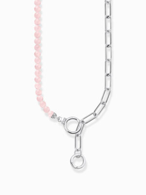 Thomas Sabo KE2193-035-9-L47V Zilveren ketting met. schakelkettingelementen en roze kralen