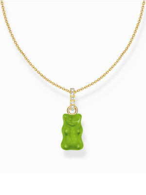 Thomas Sabo KE2209-414-6-L45V Vergulde ketting met. groene Goudbeertjes hanger