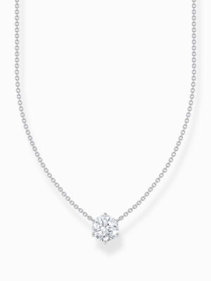 Thomas Sabo KE2210-051-14-L45V Zilveren ketting met. witte zirkonia hanger