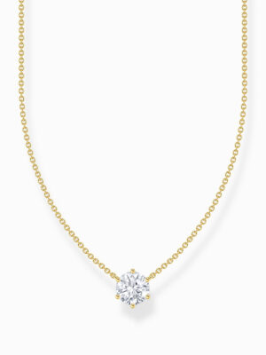 Thomas Sabo KE2210-414-14-L45V Vergulde ketting met. witte zirkonia hanger