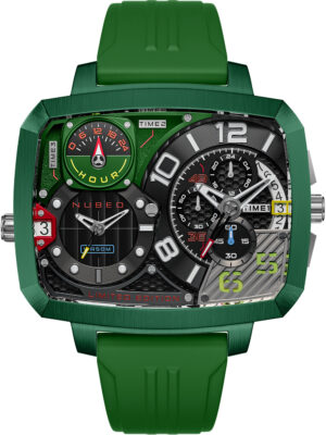 Nubeo NB-6084-03 herenhorloge Odyssey Triple Time-Zone Limited 58 mm 5ATM