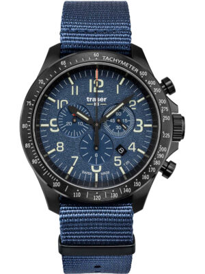 Traser H3 109461 P67 Officier chrono blauw nato 46mm 10ATM