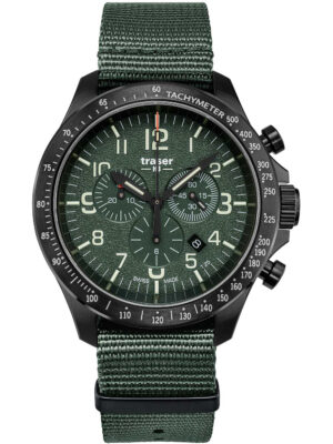 Traser H3 109463 P67 Officier chrono groen nato 46mm 10ATM