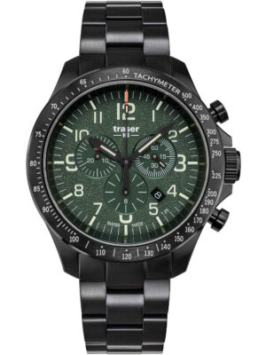 Traser H3 109464 P67 Officier chrono groen staal 46mm 10ATM