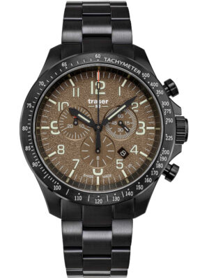 Traser H3 109460 P67 Officier chrono kaki staal 46mm 10ATM