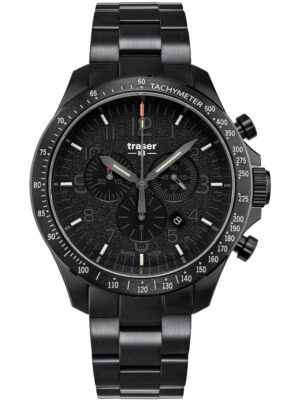 Traser H3 109466 P67 Officier chrono zwart staal 46mm 10ATM