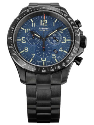 Traser H3 109462 P67 Officier chrono blauw staal 46mm 10ATM