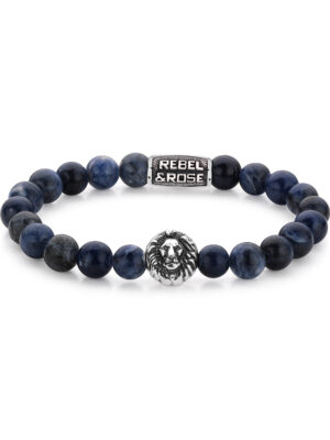Rebel & Rose Armband Midnight Blauw Lion RR-8L030-S-L+ heren