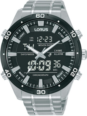 Lorus RW649AX9 digitale chronograaf herenhorloge 46 mm 10ATM