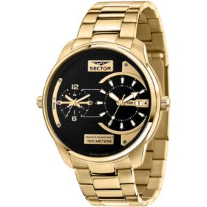 Sector R3253102026 Extra groot herenhorloge met dubbele tijd 48 mm 10ATM
