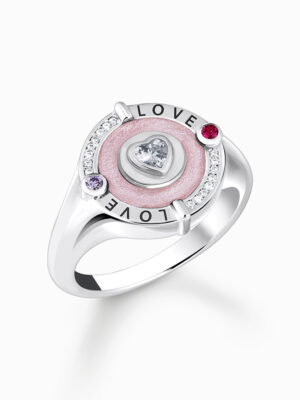 Thomas Sabo TR2447-390-9-54 Zilveren zegelring m. hart en stenen