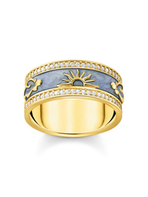 Thomas Sabo TR2450-565-1-58 Gouden bandring met. witte zirkonia en emaille