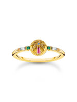 Thomas Sabo TR2457-488-7-54 Vergulde ring m. palmboom en gekleurde stenen