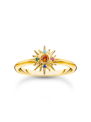 Thomas Sabo TR2458-488-7-54 VVergulde ring m. zon en kleurrijke stenen