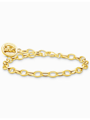 Thomas Sabo X0291-413-39-L17 Zilveren bedelarmband met. Goudbears-logoring