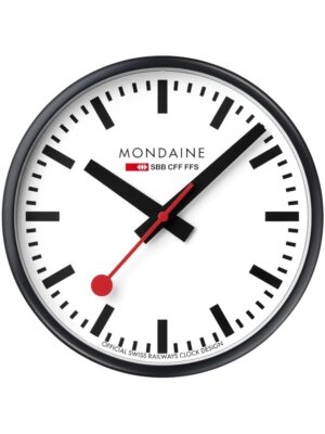 Mondaine A990.CLOCK.12SBB Zwarte wandklok 250 mm