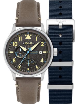 AVI-8 AV-4101-09 Herenhorloge Hawker Hurricane McKellar Dual Time GMT 44mm 5ATM