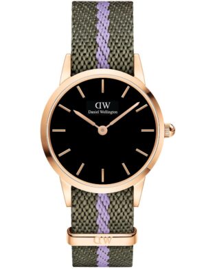 Daniel Wellington DW00100680 Dameshorloge Iconic NATO Groen/Paars 28mm 3ATM