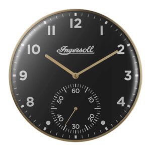 Ingersoll IC003GB wandklok met kleine secondewijzer in retrostijl, 30 cm.